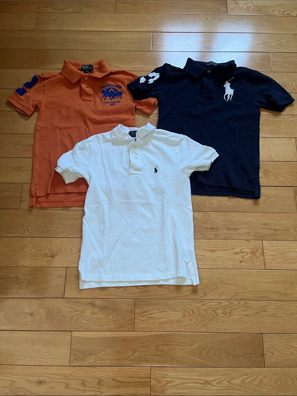 Polo by Ralph Lauren Kids Polo Trio — White, Navy & Orange